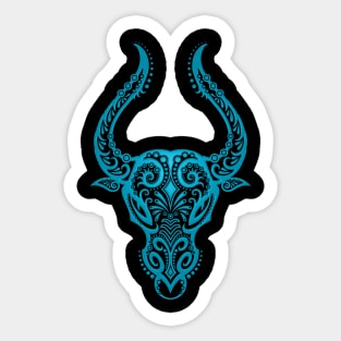 Blue Taurus Zodiac Sign Sticker